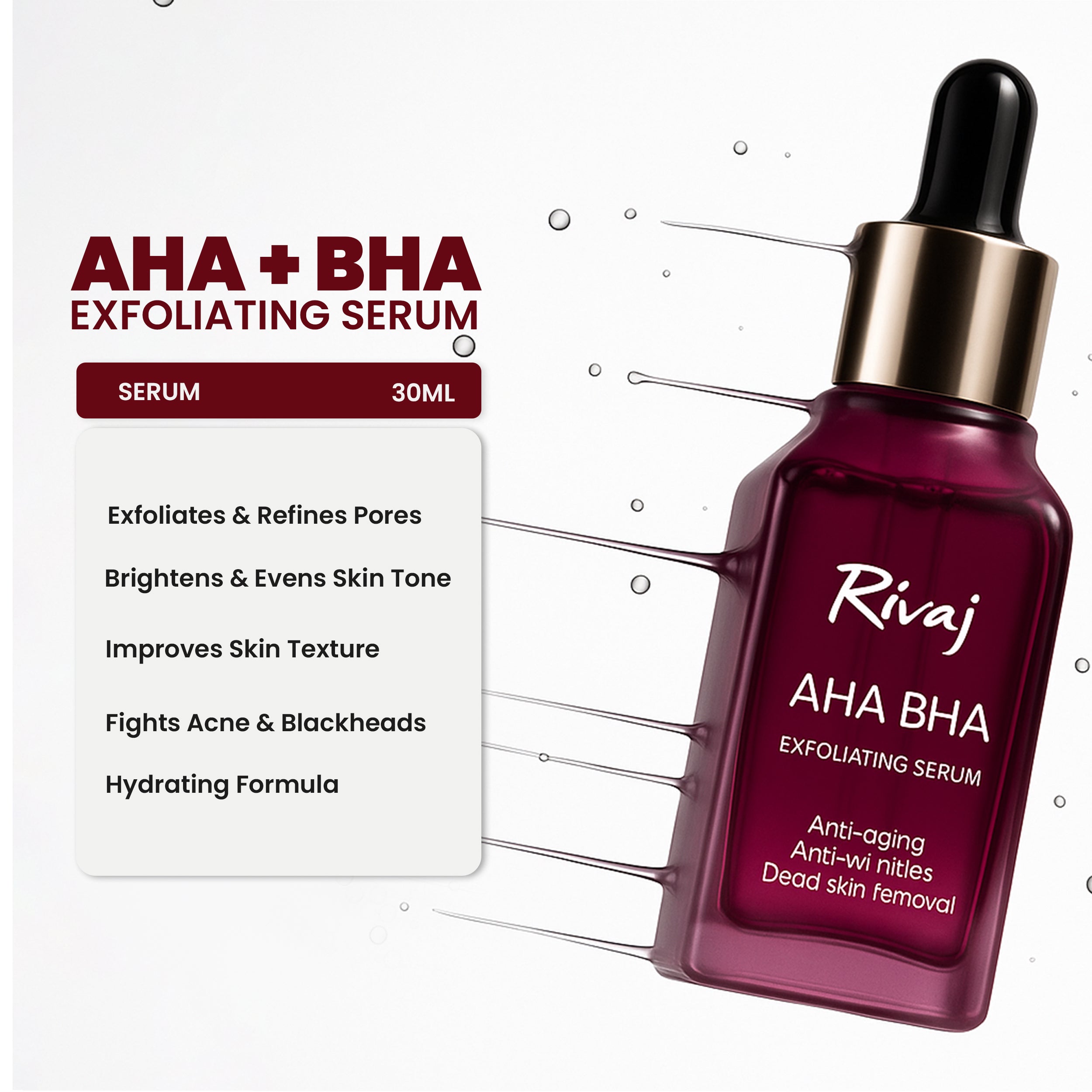 AHA + BHA Exfoliating Face Serum 30ml