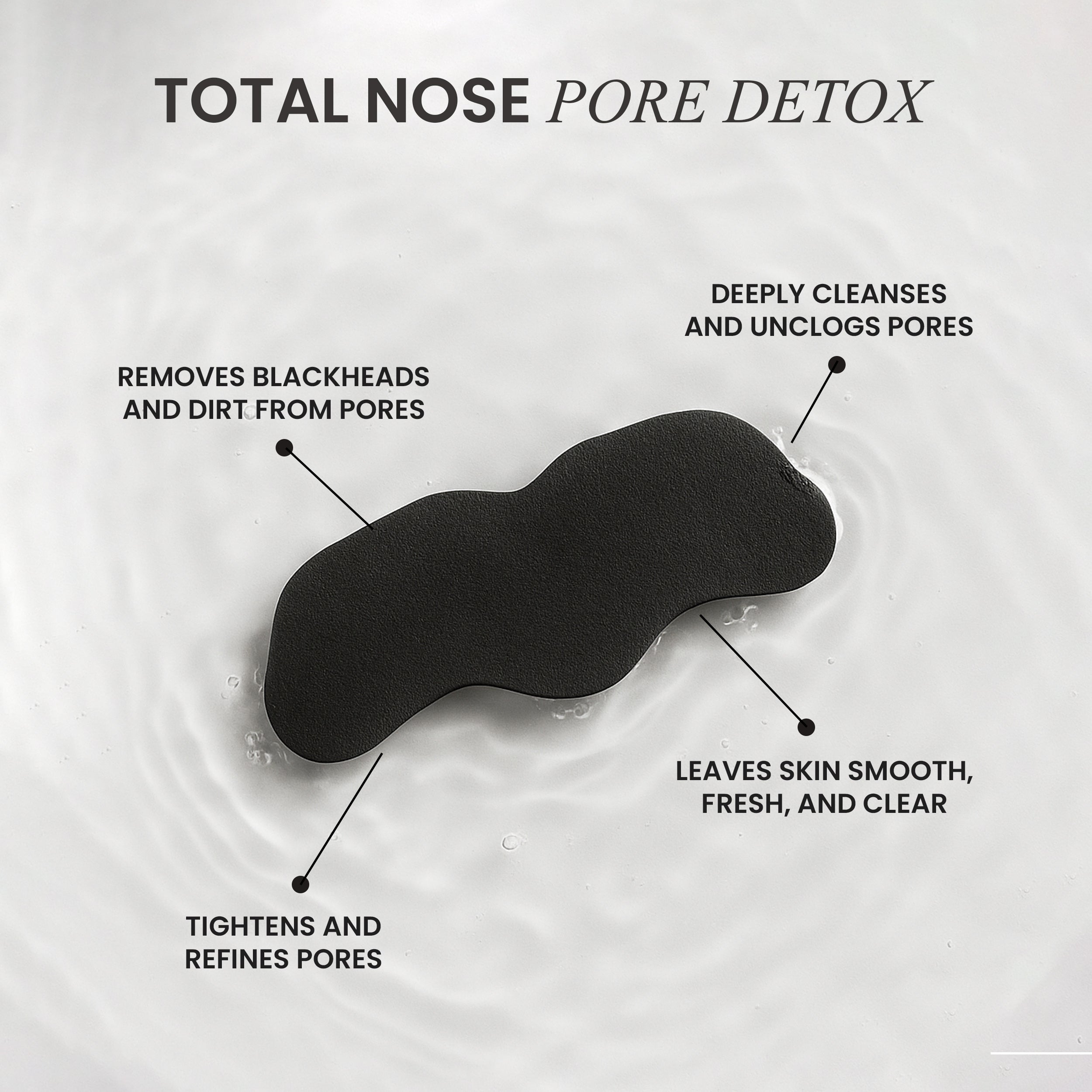 Charcoal nose strip for total pore detox that helps remove blackheads and unclog pores
