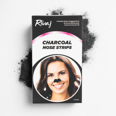 Rivaj charcoal nose strips box packaging for removing blackheads and excess oil