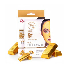rivaj gold sheet mask with 24k gold for brightening whitening and luxurious skincare glow