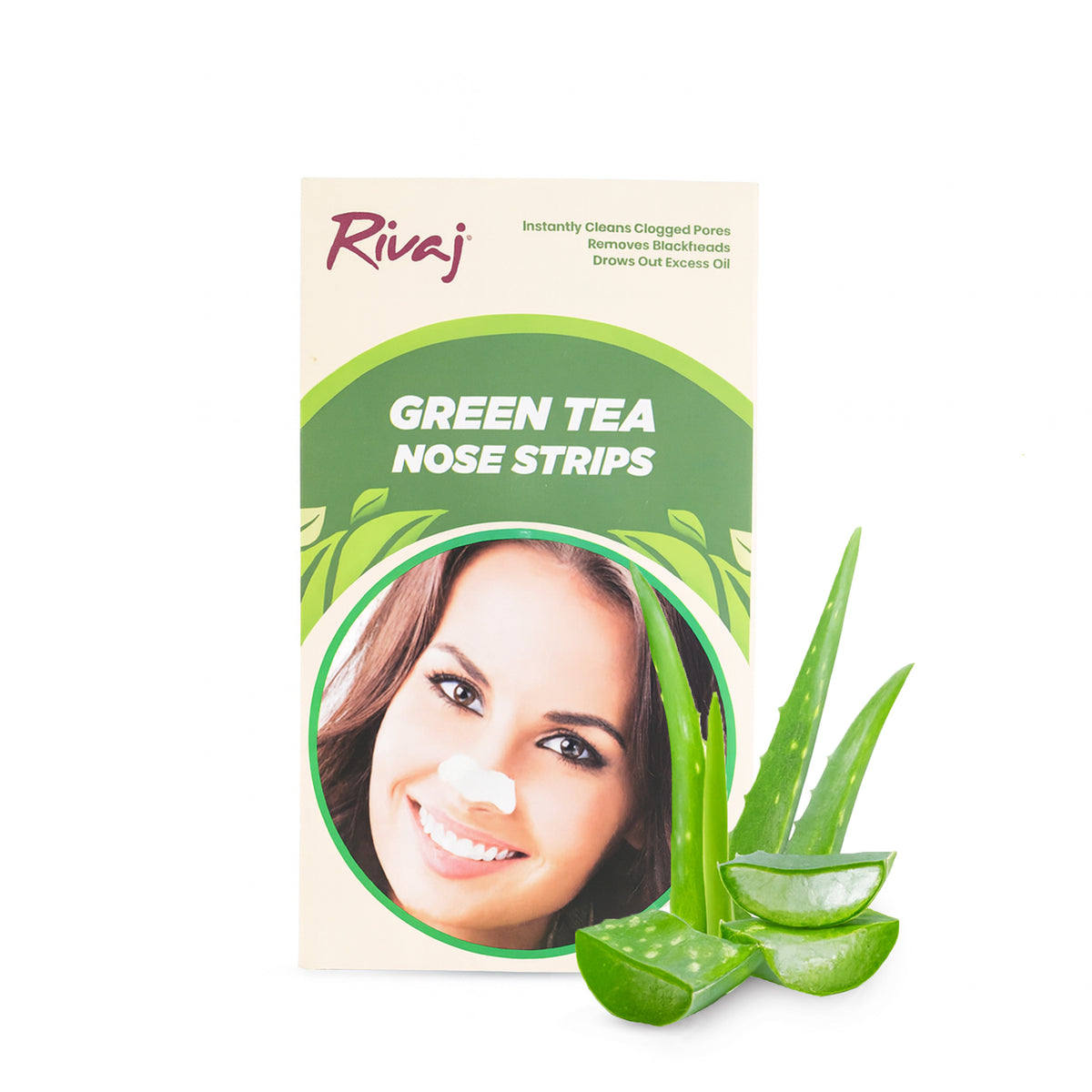 Rivaj Green Tea Nose Strips for blackhead removal and deep pore cleansing