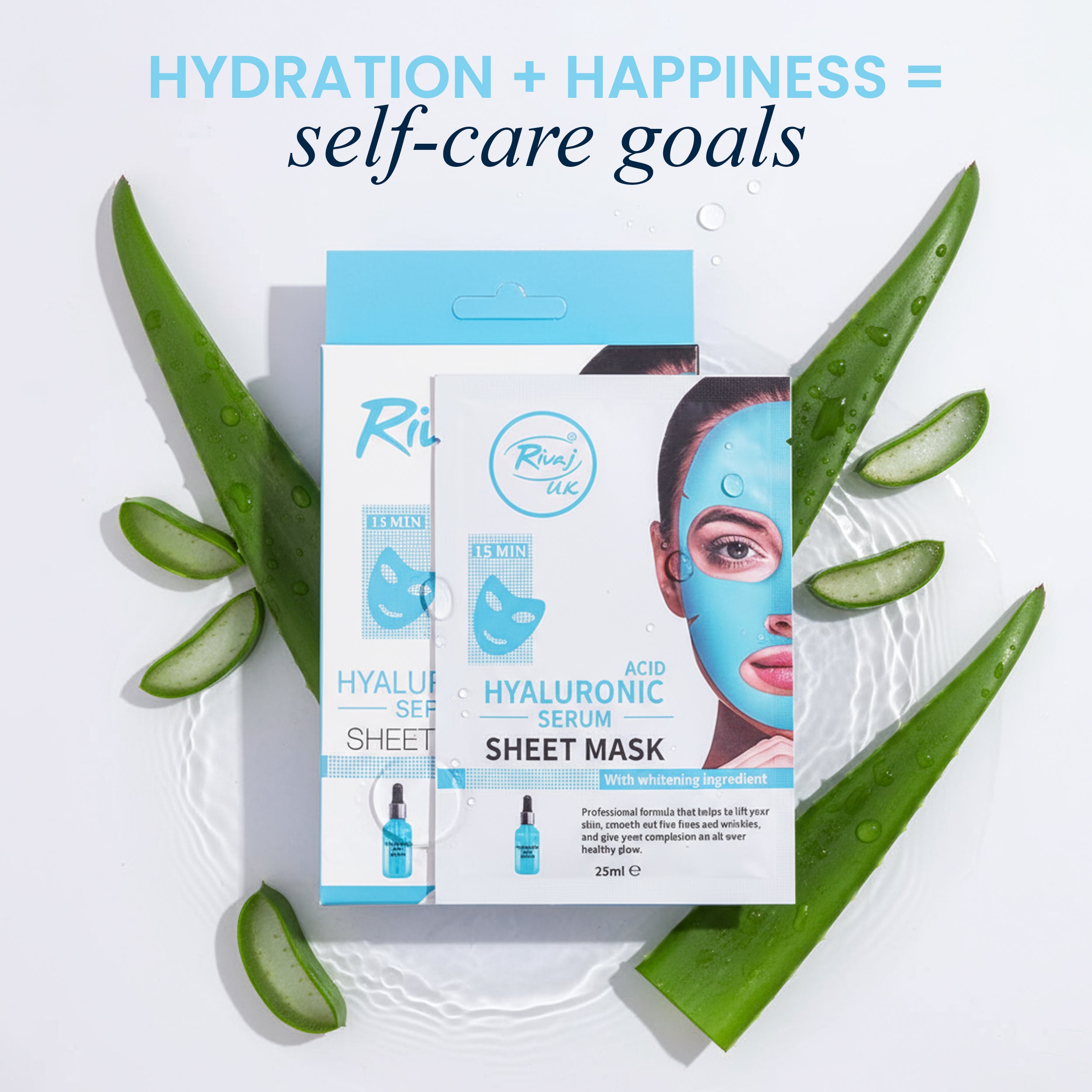 rivaj hyaluronic acid sheet mask with aloe vera for hydration self care and glowing skin