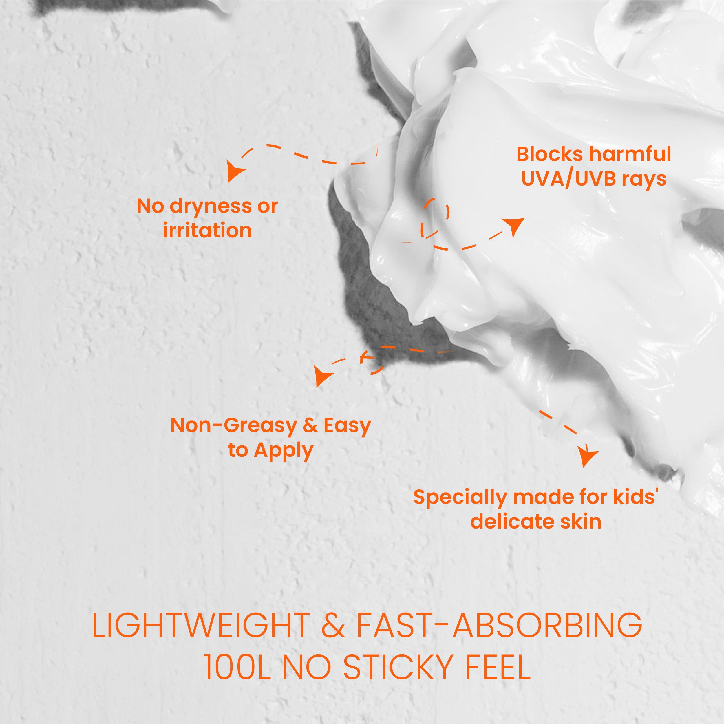 Lightweight and non greasy Rivaj Kids Sunblock formula made for delicate skin