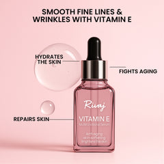 Vitamin E anti-aging face serum by Rivaj helps smooth fine lines and wrinkles